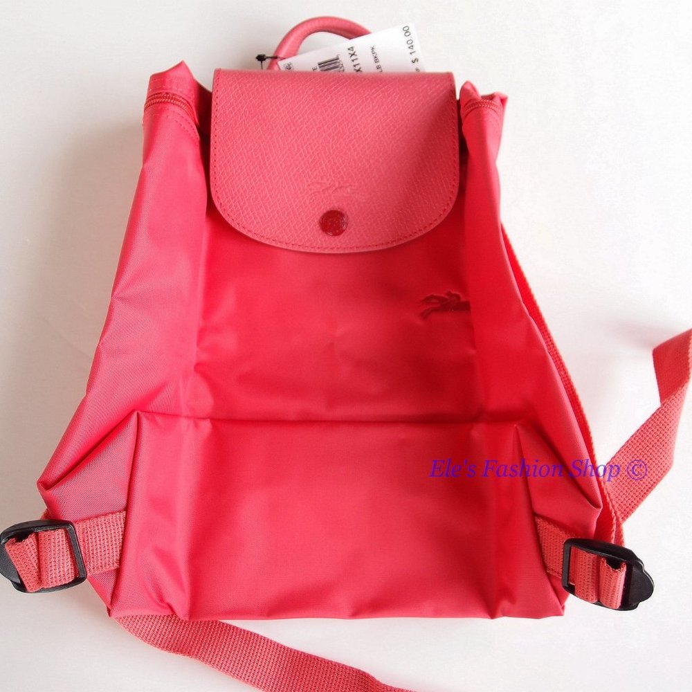 NWT LONGCHAMP Le Pliage Club Nylon Travel Backpack Pomegranate Pink AUTHENTIC - Picture 10 of 13